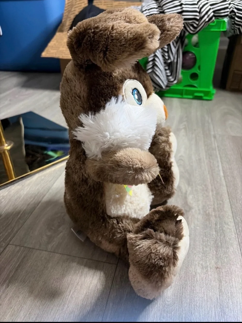 Scented Plush Brown Bunny with Pastel Bow - Soft Stuffed Animal for Kids